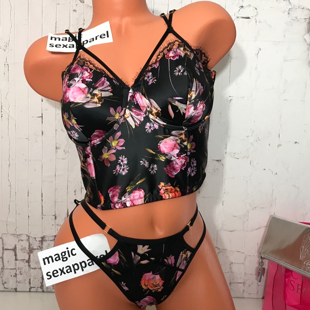 VS LUXE SATIN STRAPPY CORSET BUSTIER TOP